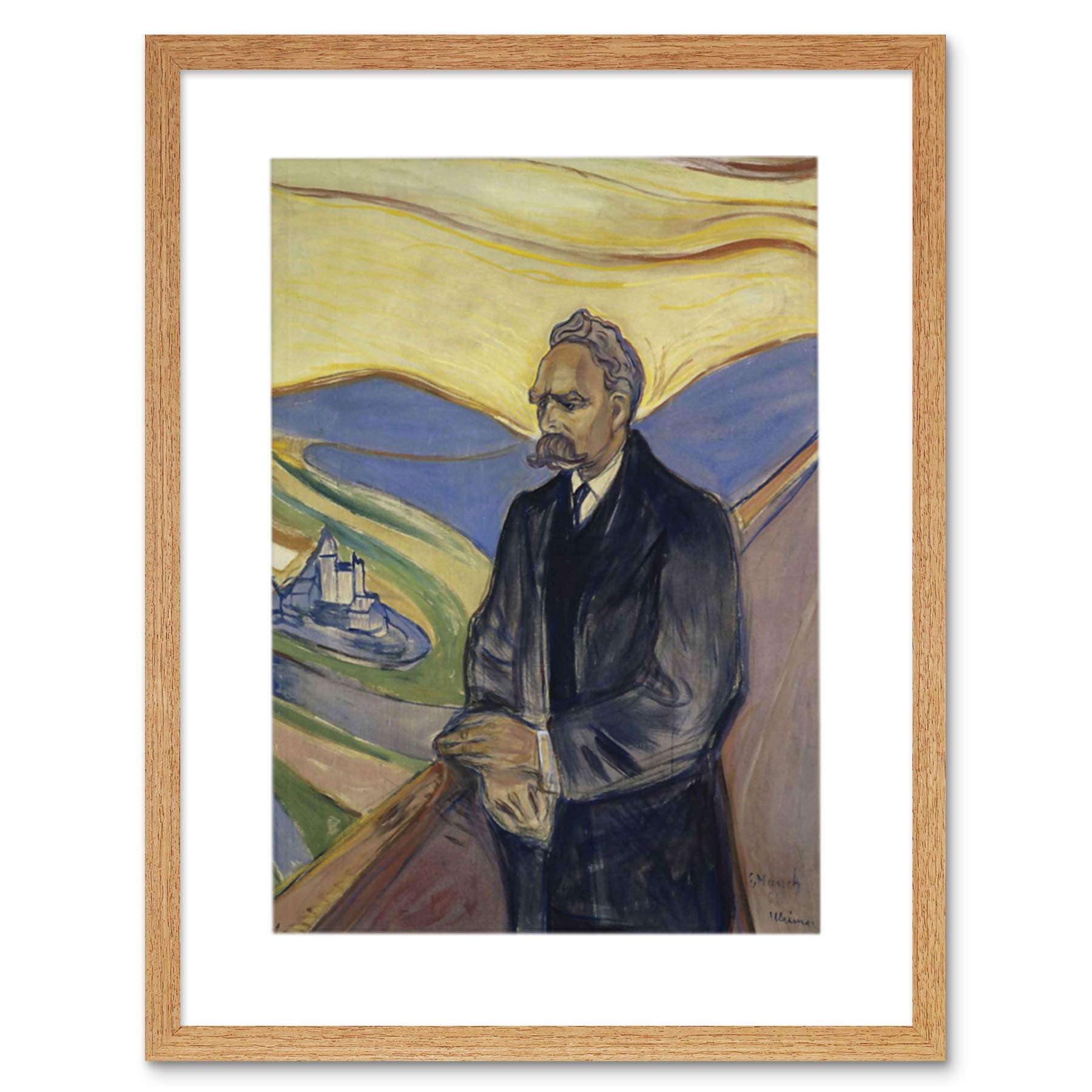 Wee Blue Coo Edvard Munch Friederich Nietzsche Painting Framed Wall Art Print