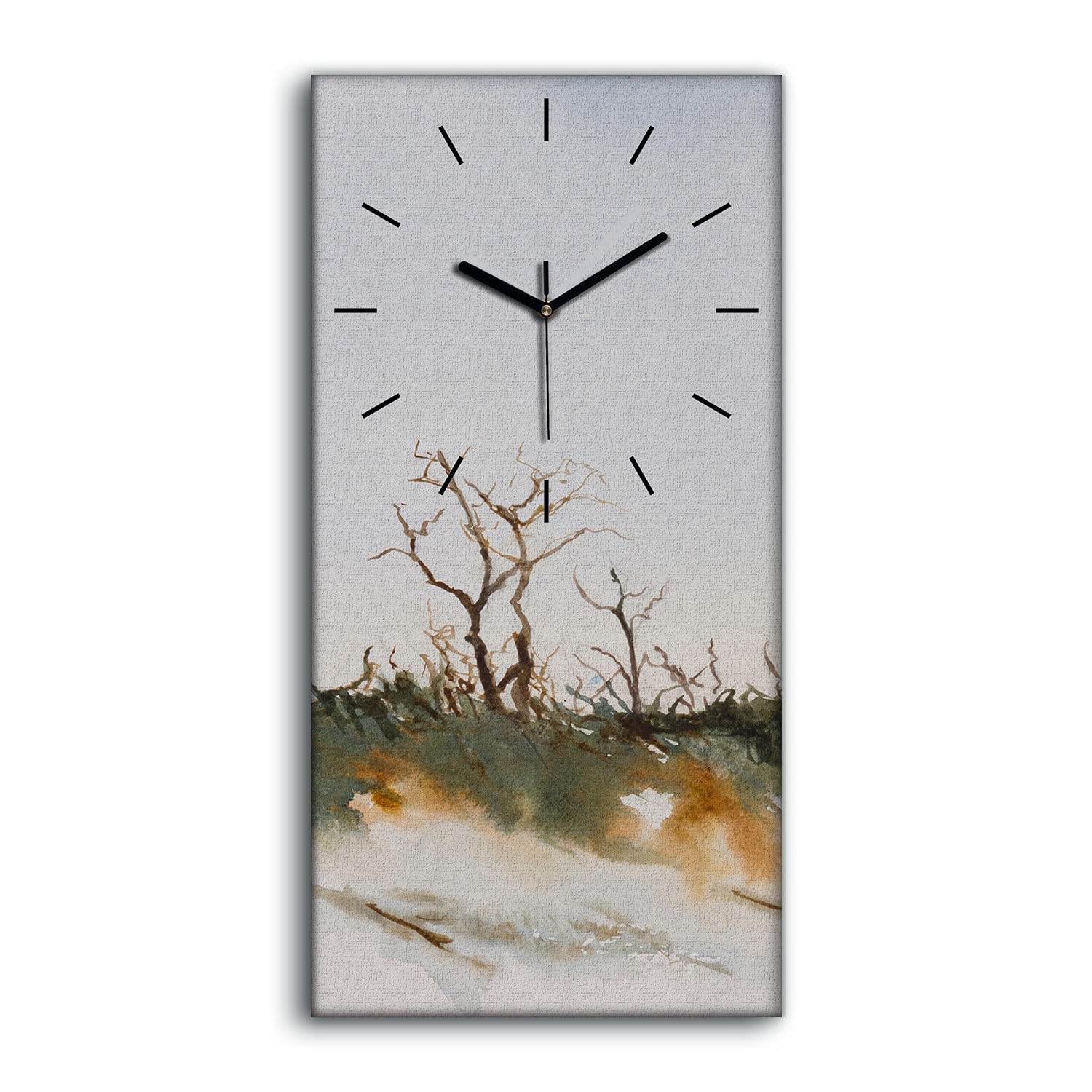 Horloge sur Toile Paysage de Plage Décoration Murale Aquarelle Chambre