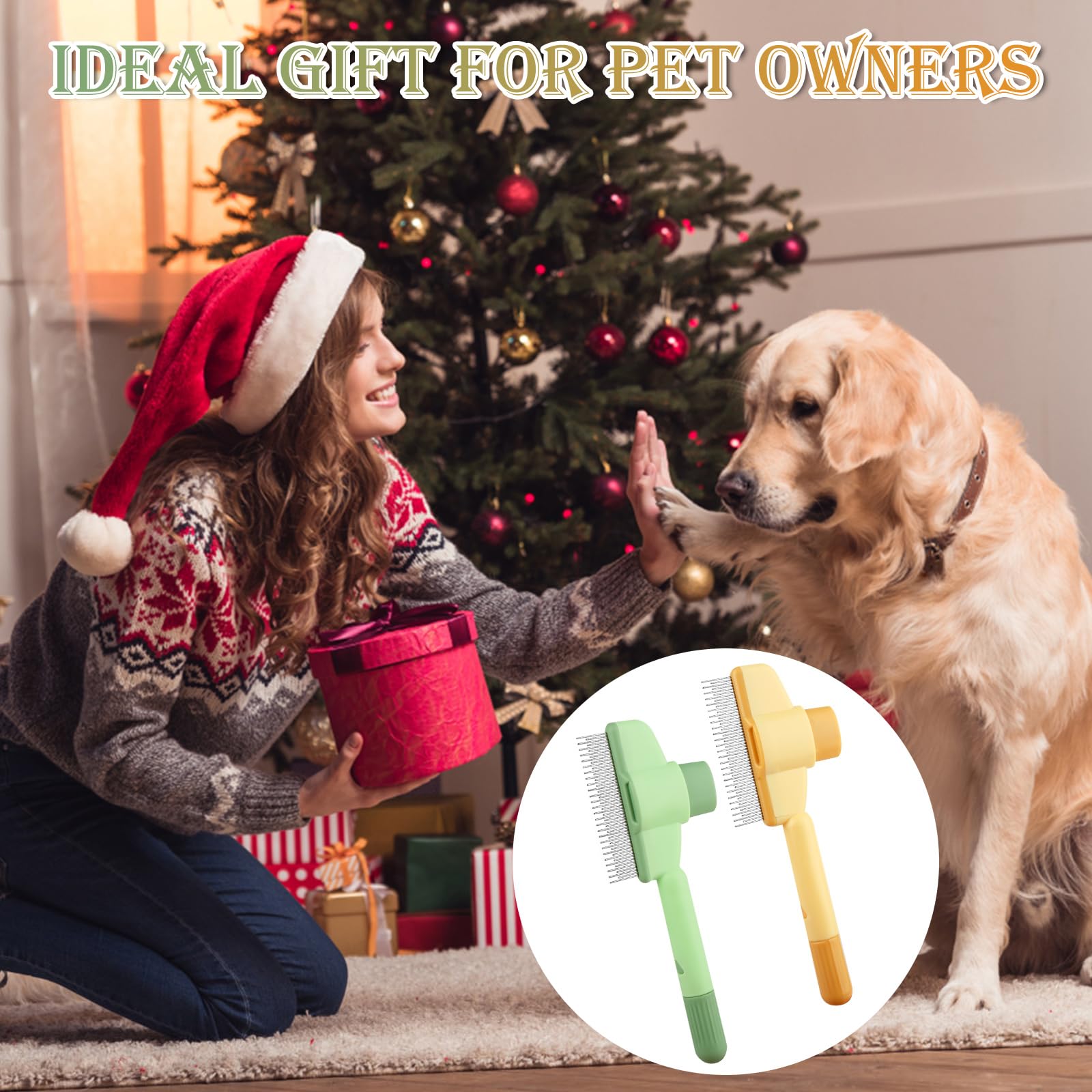 2 Pièces Brosse pour Chat, Peigne Chat Autonettoyant pour Animaux de Compagnie, Brosse Chien Chats Poil Long et Court, Brosse Attrape Poils pour Chats, avec bouton de déverrouillage