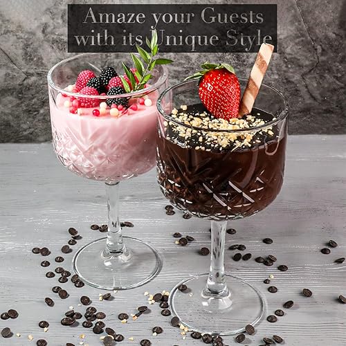 Miniatura 4 de Copa de cristal extra grande, copas de copa vintage, copas de vino grandes. Cóctel, champán, margarita. cristalería de tallo largo (16.9 onzas 16.9