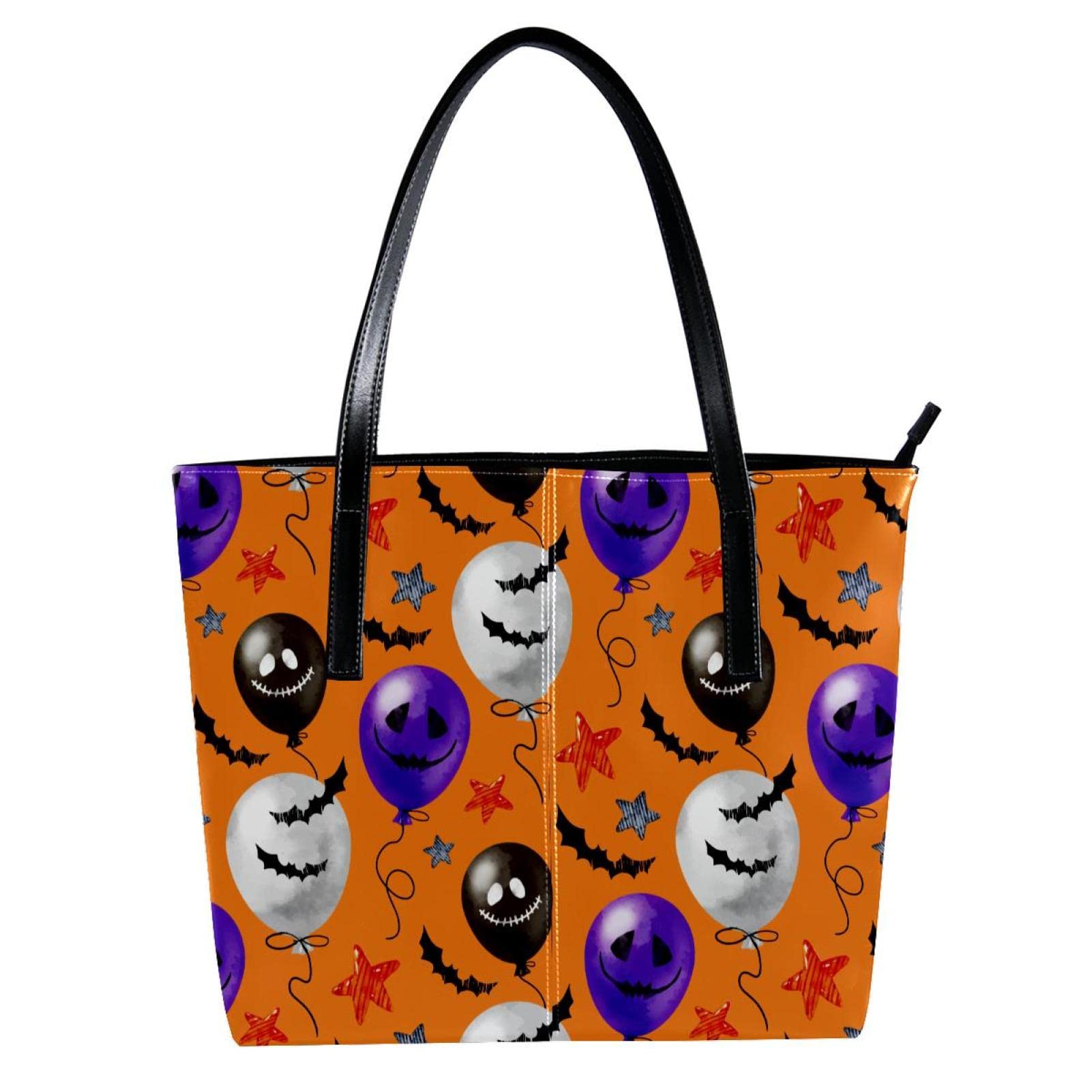 Bolso personalizado de piel sintética para el hombro, bolso de mano, bonito diseño de acuarela, globo, color naranja, Varios colores