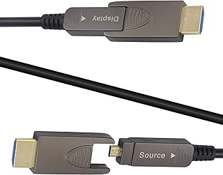 15ft 4K HDMI Cable, Fiber Optic HDMI Cable, Micro HDMI to HDMI, Detachable Type A+Type D,18Gbps Ultra Speed, 4K 60Hz,Slim Flexible, Long Extended HMDI Cable, DVI to HDMI