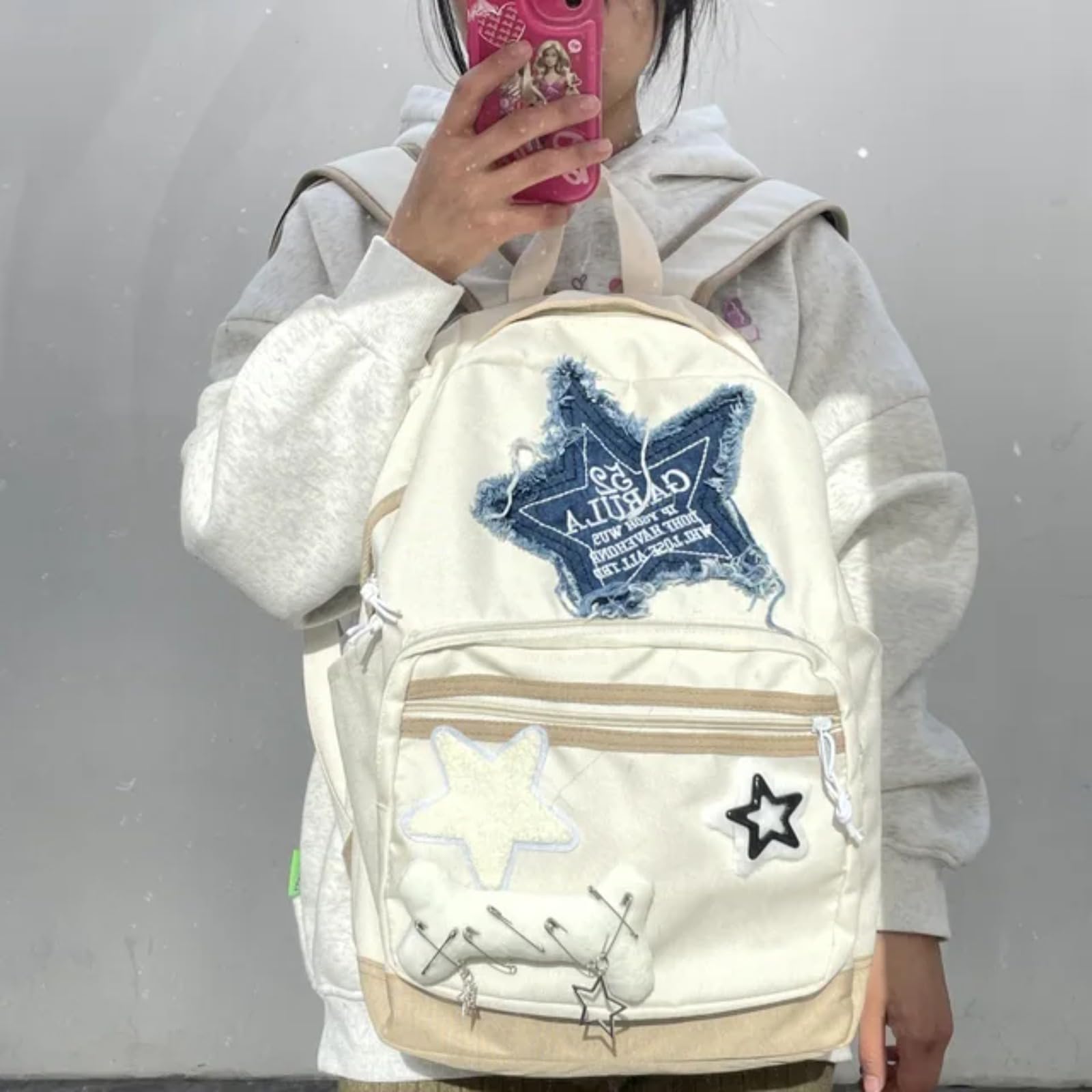 Amazon.co.jp: 女の子のためのy2kカワイイバックパック、ボーンブック 