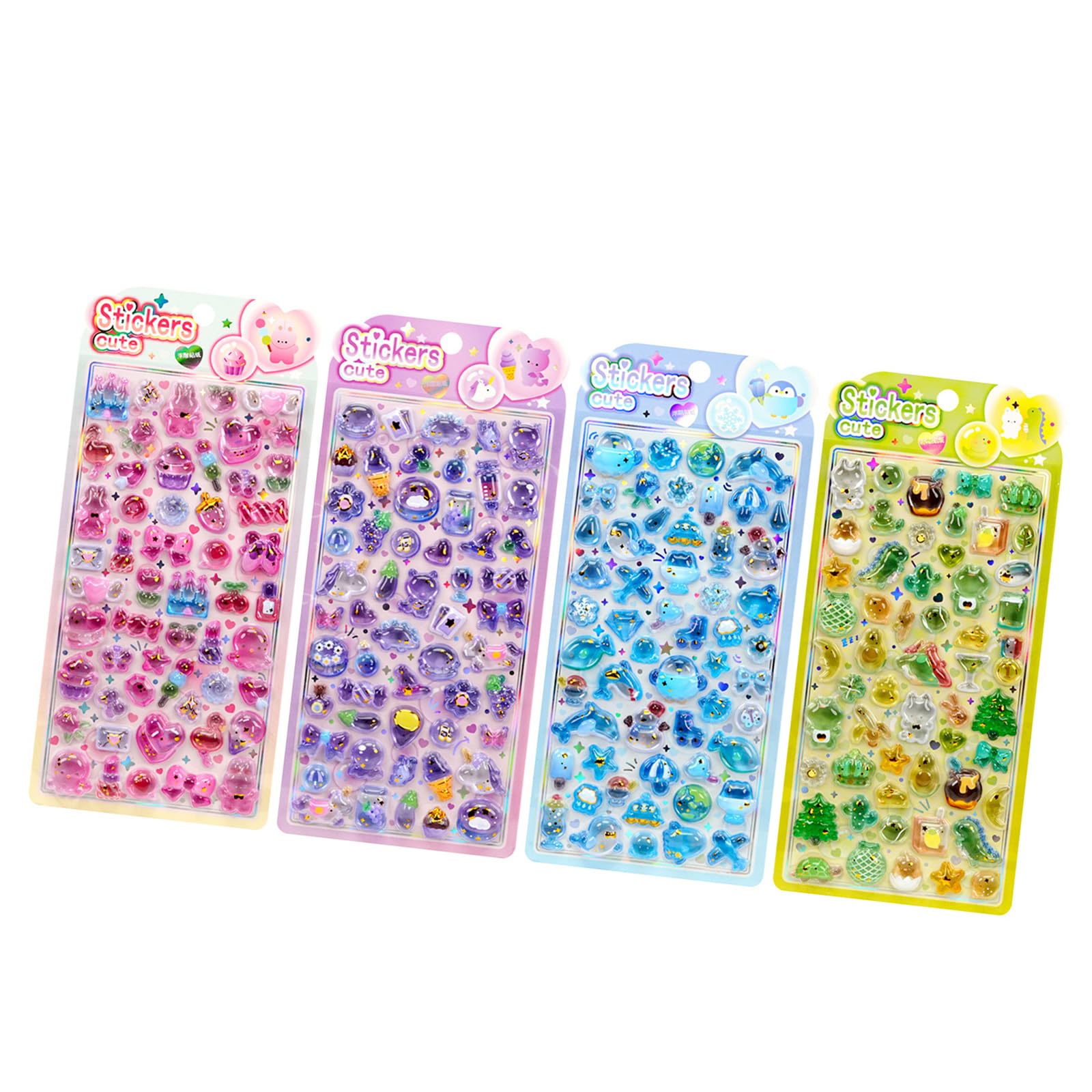 Embossed Sticker Waterproof Decorative Sticker for Kids Room Wall Decoration Card Making Scrapbooking Project Craft