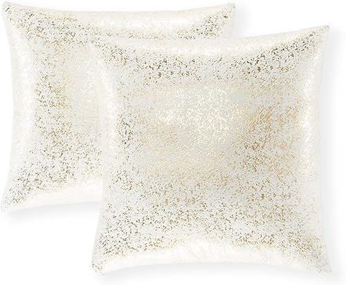 Xinrjojo - Juego de 2 fundas de almohada decorativas de lino y algodón, color liso, 18 x 18