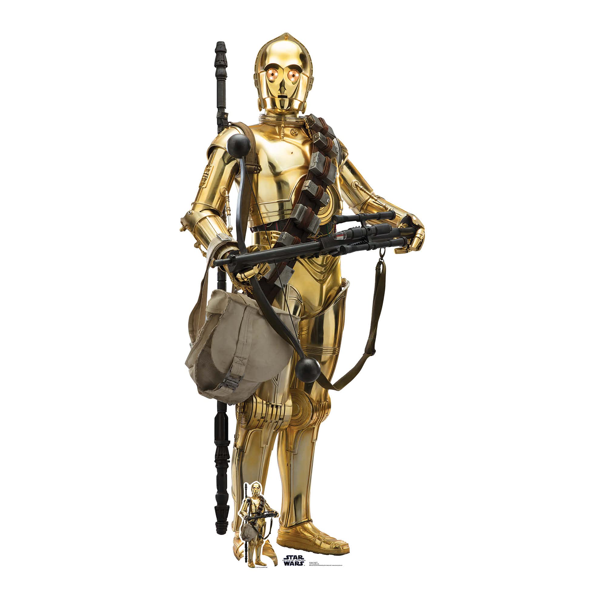 STAR CUTOUTS SC1432 SC1432-Star C-3PO (The Rise of Skywalker) Lifesize Cardboard Cutout-Star Wars Collectible-176cm-for Parties, Decorations and Gifts, Solid, C3PO, Regular