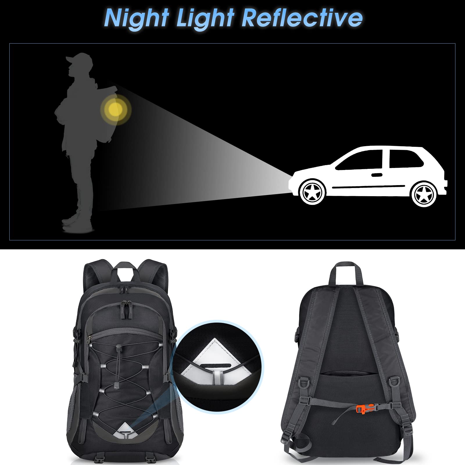IGOLUMON Sac à Dos Randonnée 40L Ultraléger Pliable Imperméable pour Homme Femme - Grande Capacité pour Voyage, Trekking, Sport, Camping
