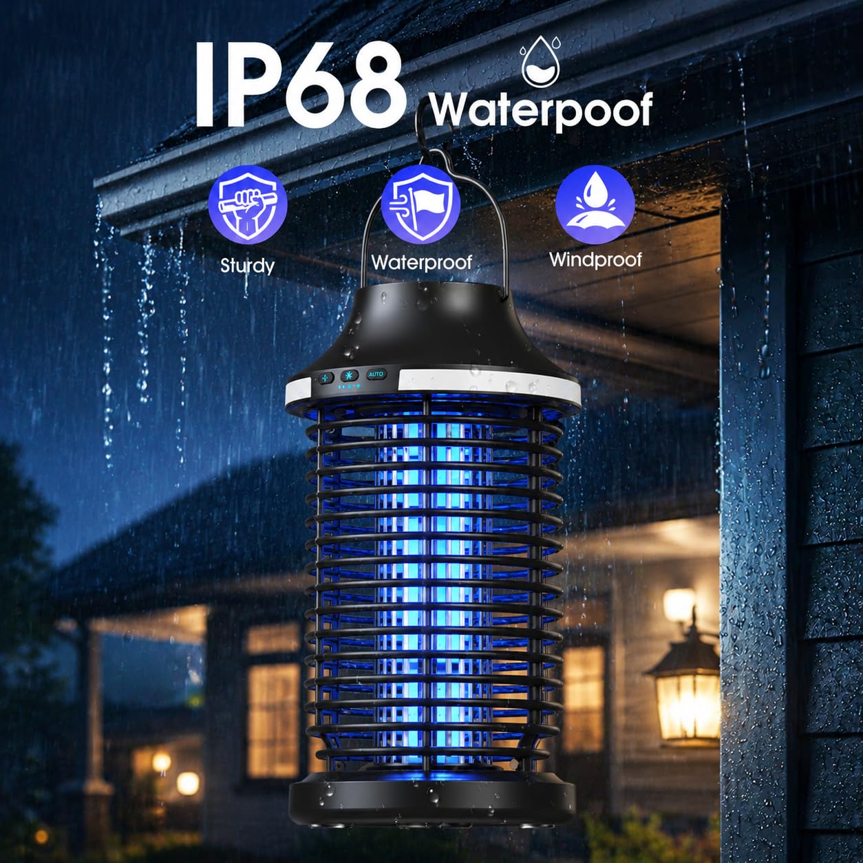 Eliminador de insectos para exteriores, inalámbrico, 2026, 4200 V, eléctrico, 5 en 1, recargable, para exteriores, impermeable, con batería de 5000 mAh, matamoscas portátil para patio, camping