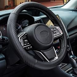 Funda Volante 37 Cm Funda Volante Coche Universal - Funda Volante Cuero Cubierta Suave del Funda Volante Coche de Microfibra 37-38cm, Antideslizante, Transpirable, Negro