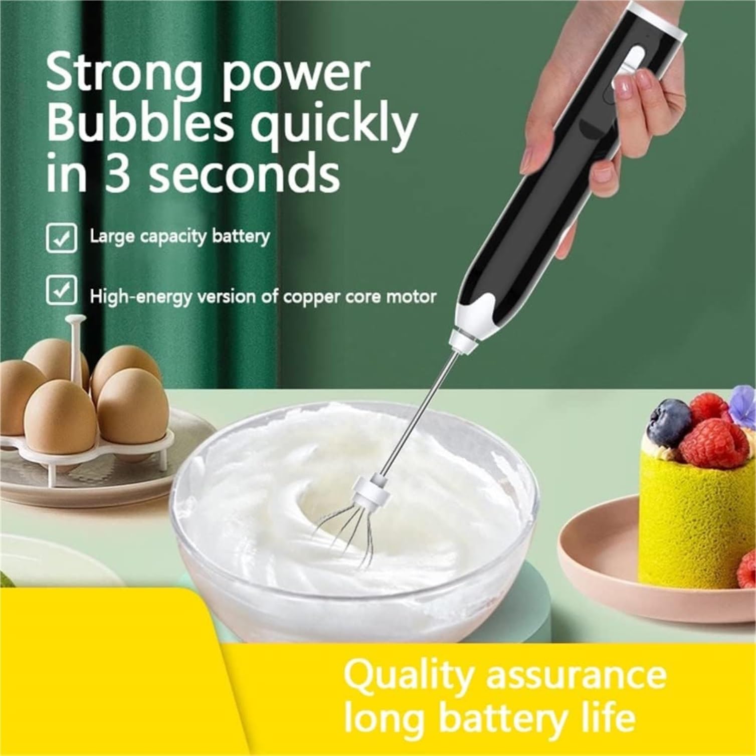 Montalatte Frullatore Montalatte Elettrico Frusta Impastatrice Ricarica USB Agitatore Schiuma Utensili da Cucina Montalatte per Cappuccini