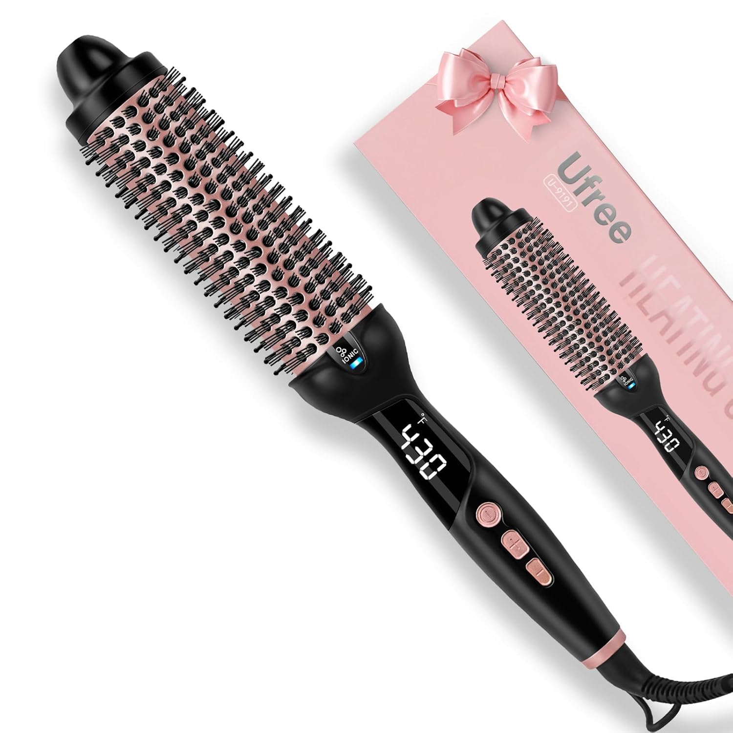 Ufree Ionic Thermal Brush 1 5 Inch Heated Round Brush for Blowout 30s Fast Heating Curling Brushes with