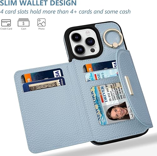 Miniatura 2 de Keallce Case for iPhone 14 Pro Max 6.7'' 2022, Flip Wallet Case with Card Slots, Ring Stand Holder Kickstand, Folio Leather Protective Phone Cover