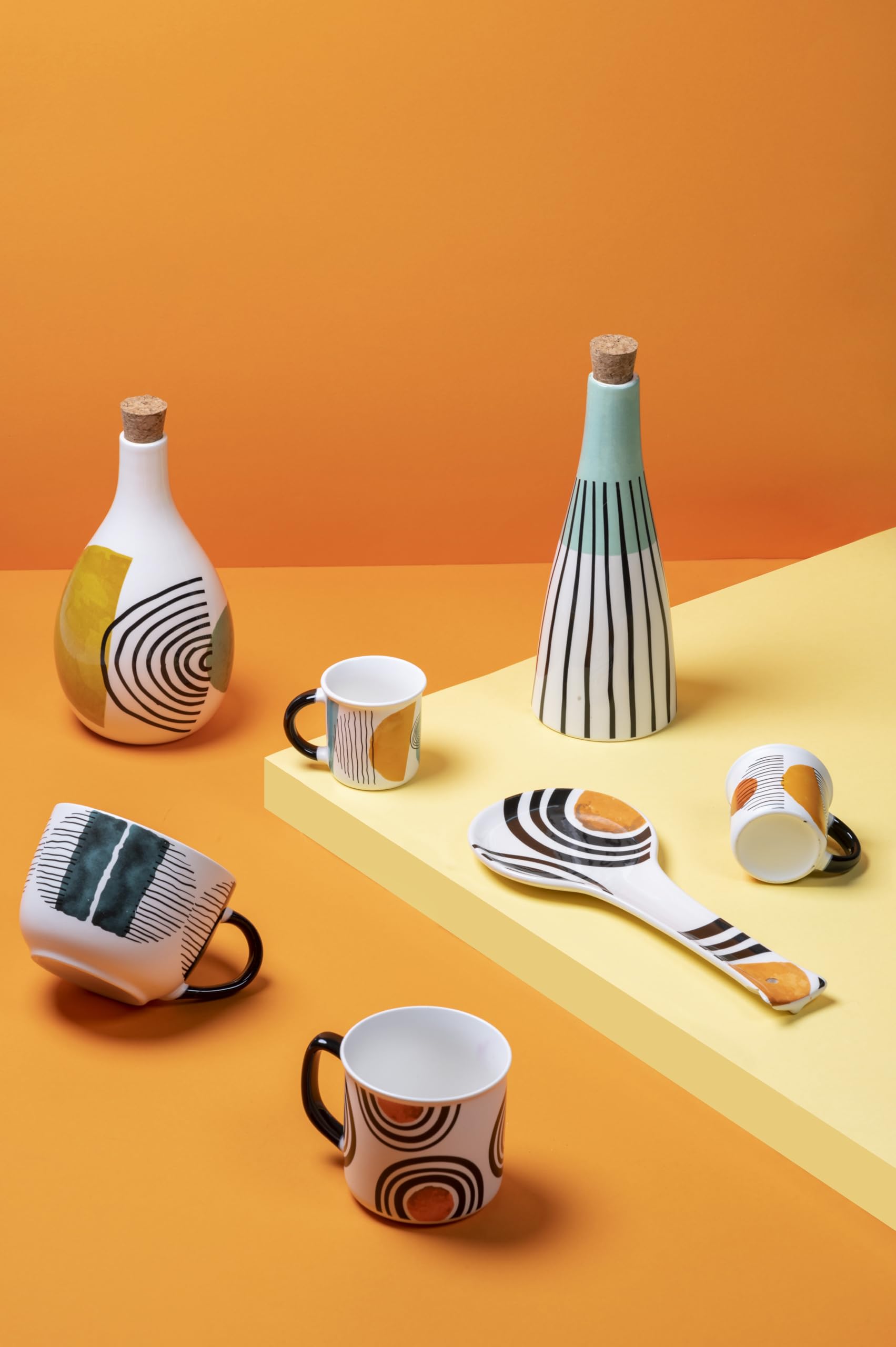 Villa d'Este Home Tivoli Venice Lido Lot de 4 tasses à café en porcelaine, 100 ml