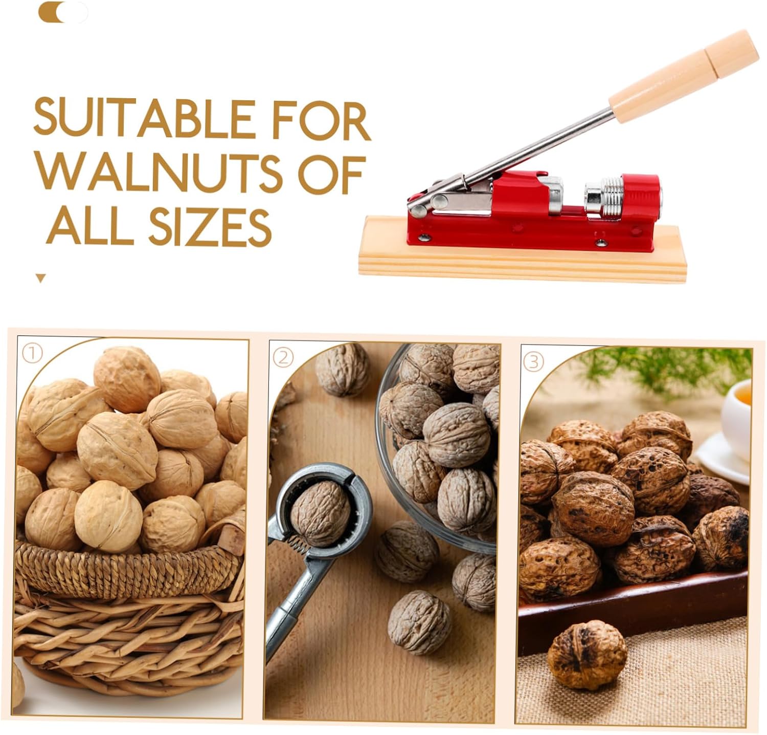 Mechanical Walnut Opener Tool Heavy Duty Nutcracker with Elegant Design for Effortless Shelling of Walnuts and Nuts Portable and Easy to Use Nut Cracker
