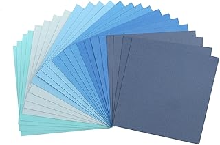 Florence Papel para álbumes de Recortes, 216 g, 15,2 x 15,2 cm, Paquete múltiple de 24 Hojas, Color Azul, 15x15x0.8 cm
