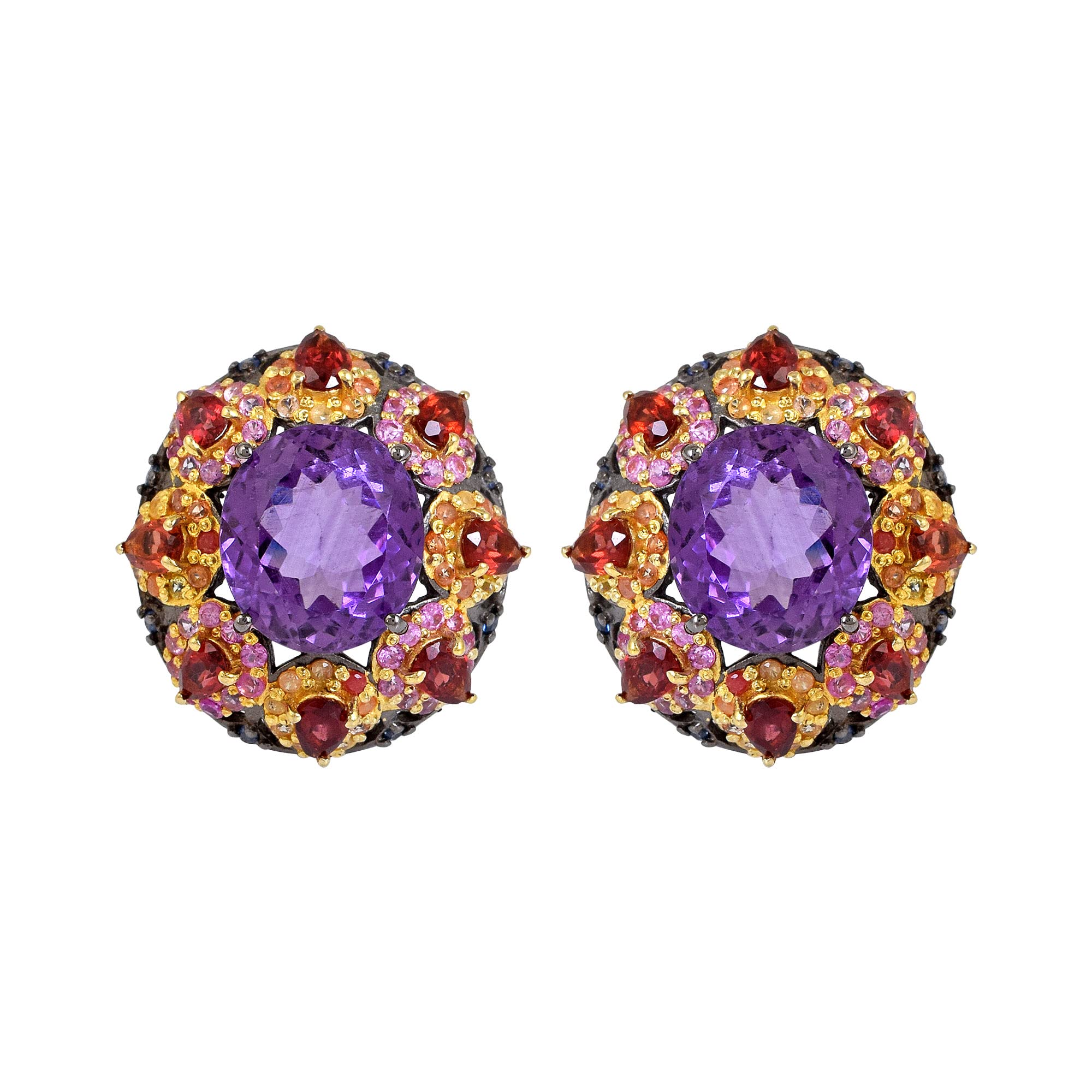 Boucles d'oreilles en améthyste et argent 925 de haute joaillerie - 5