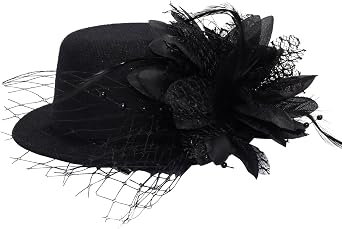 Fumwase Flower Mini Top Hat Hair Clip Small Tea Party Hats Fancy Hats with Clip Fascinators Headwear for Women Ladies