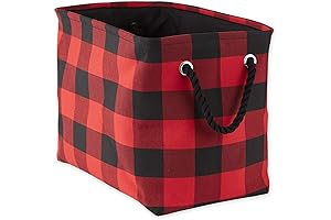 DII Buffalo Check Storage Collection Collapsible Bin: Declutter Your Christmas Cheer