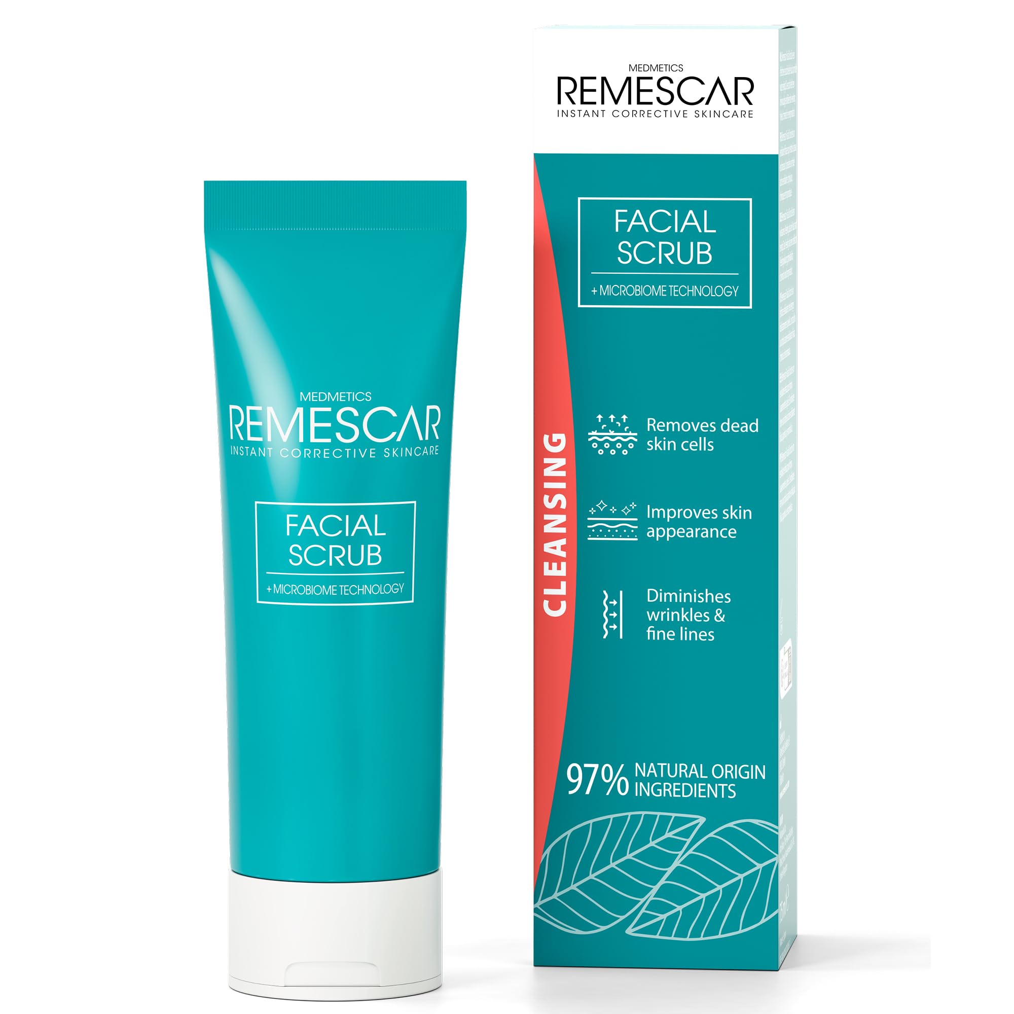 Remescar Scrub Viso Esfoliante – Detergente Viso Purificante ai Micrograni – Elimina Cellule Morte e Impurità – Pelle Liscia e Luminosa – per Tutti i Tipi di Pelle