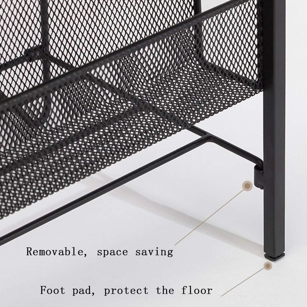 Wrought Iron Magazine Rack Information Frame Books Newspaper Album Display Stand Bookshelf Black Bookcase