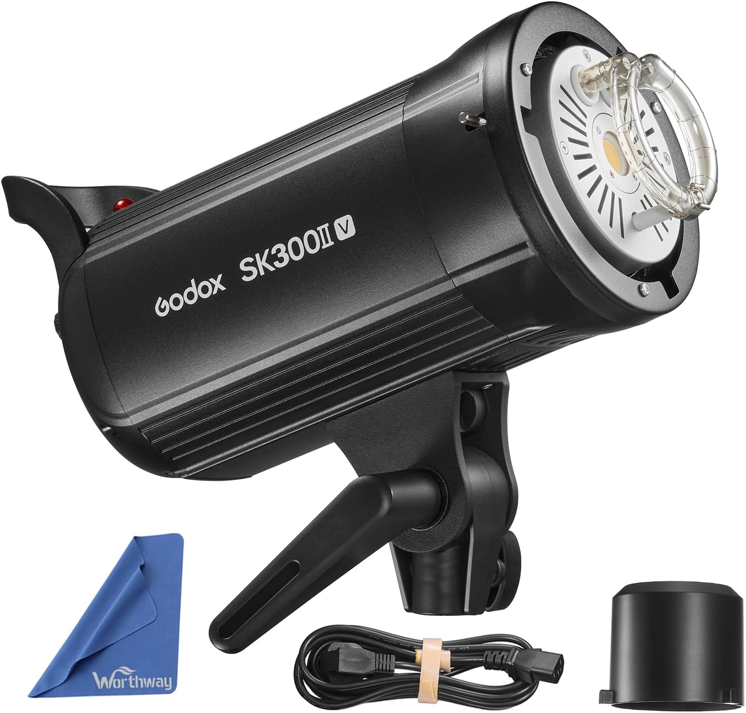 ด้านหน้า view of Godox SK300IIV Monolight Flash with standard reflector
