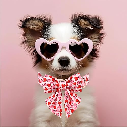 Miniatura 109 de Collar de perro con bandera estadounidense con pajarita, collar patriótico para perros pequeños, medianos y grandes, talla XS