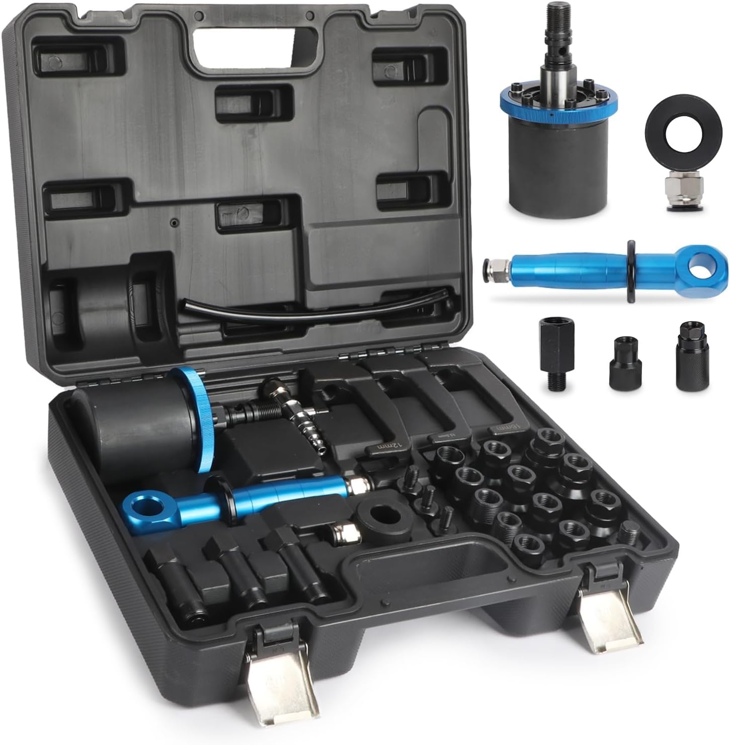 HEYOUTH Kit Estrazione Iniettori Diesel Pneumatico 26 Pezzi​​ con Adattatori Universali – Compatibile for Bosch/Delphi/Denso/Siemens