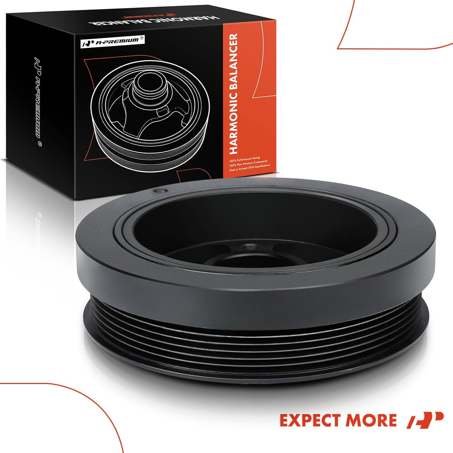 A-Premium Engine Harmonic Balancer Crankshaft Pulley Compatible with Ford F-150, F-150 Heritage, F-250/F-350 Super Duty, Explorer, Expedition, E-150, E-250, E-150 Club Wagon, E-150 Econoline & Lincoln