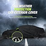 Favoto Sedan Housse de voiture imperméable à l'eau pour les automobiles 6 Couches à l'extérieur Snow Tarpe de voiture de protection solaire avec fermeture éclair universelle pour la longueur de berline jusqu'à 194"