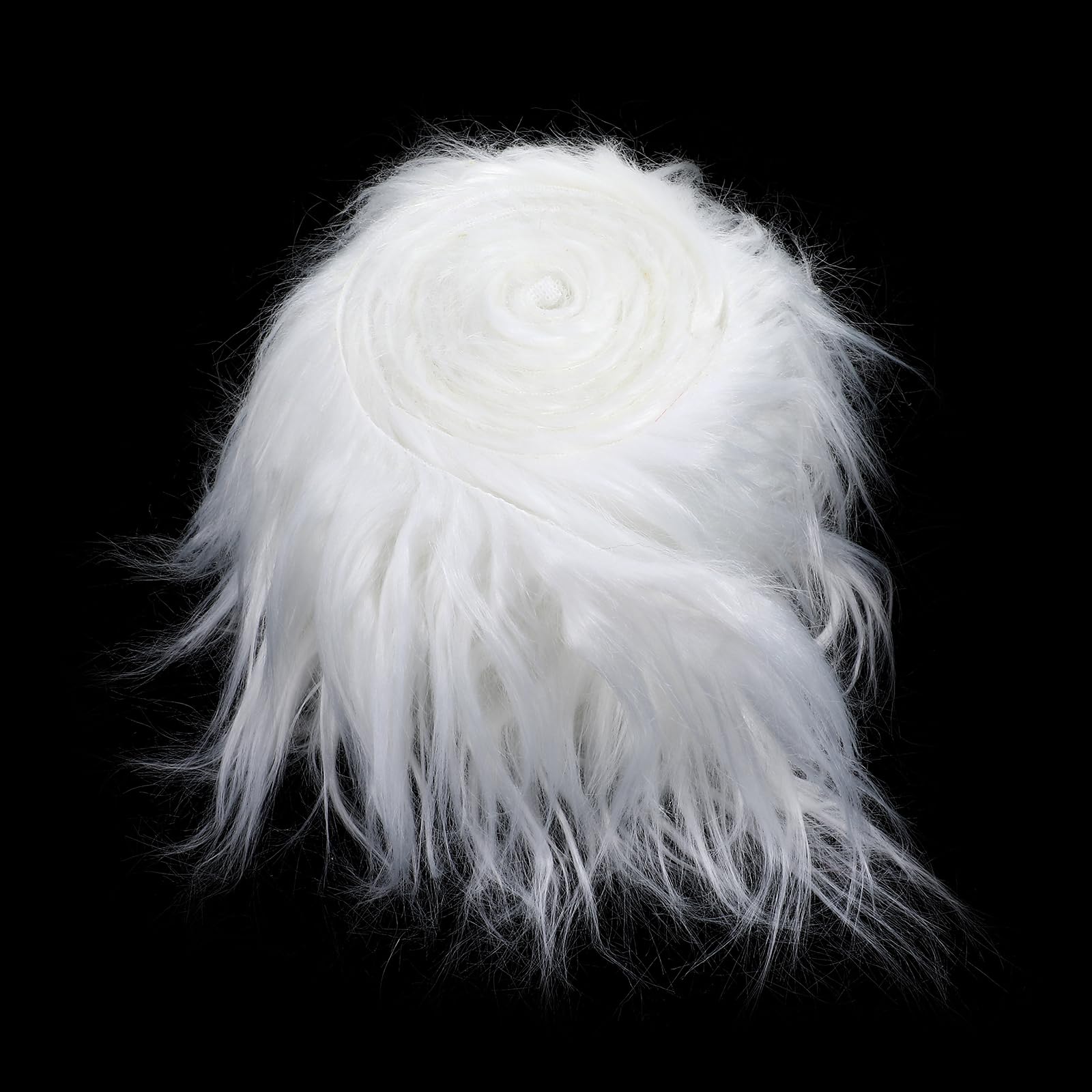 Lusofie White Faux Fur Precut Strips - 4 x 60 Inch Fluffy Plush Fabric for DIY Costume, Gnomes Beard, Santa Claus Hair, Dwarf Cosplay, Christmas Decoration