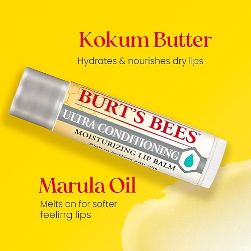 Vista 32 de Burt's Bees - Bálsamo labial, protector labial hidratante, para hidratación durante todo el día, 100 % natural, Tropical, piña, bayas con agua