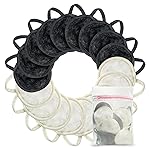 Nugilla 18 Packs Reusable Makeup Remover Pads with a Washable Laundry Bag, Resuable Microfiber Round Towel Skin Face Towels, Soft Makeup Remover Cloth, Fast Drying Washcloth (Grey/White)