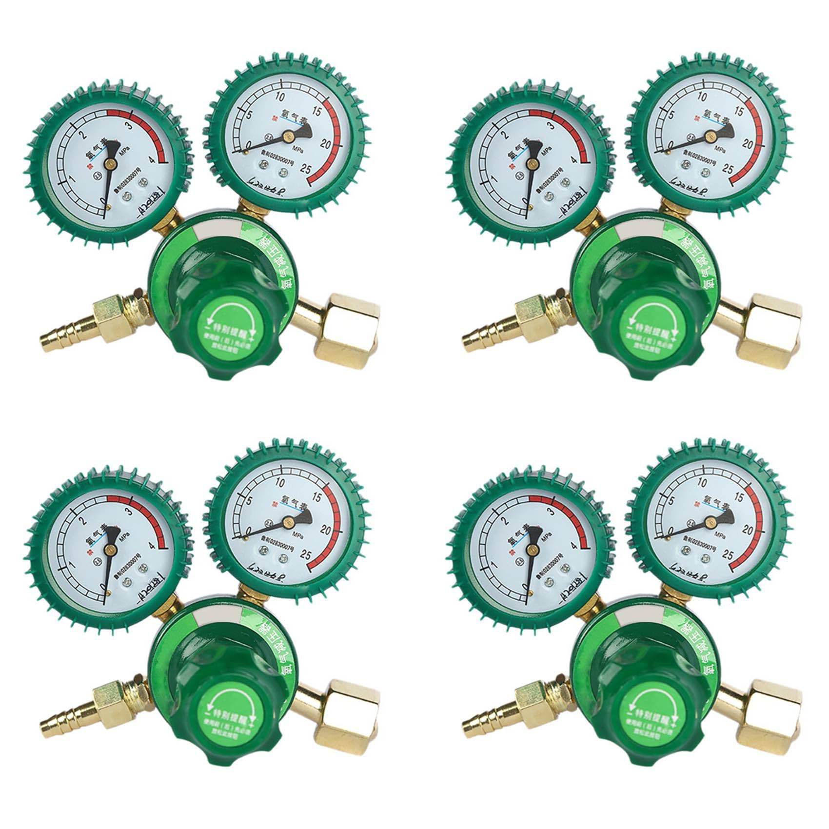 Mcnhbdgg 4X Oxygen Gas Bottle Regulators O2 Reducing Pressure Inhaler Acetylene Double Gauge Regulator Oxygen Tank Regulator