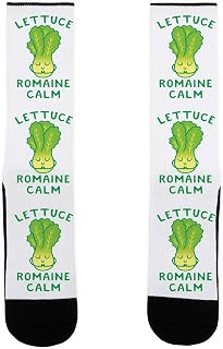 LookHUMAN Lettuce Romaine Calm US Size 7-13 Socks
