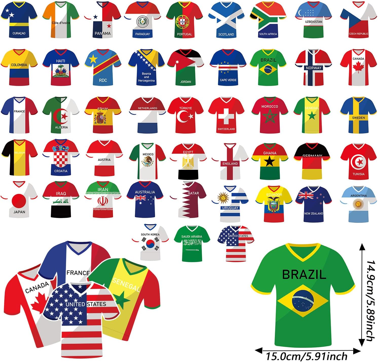 For 2026 World Cup Soccer Jersey Flags Bunting Banner | 48 Country String Flags Fan Decorations -for Sports Parties
