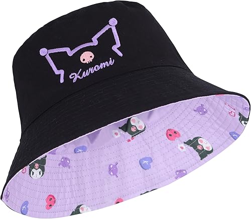 Miniatura 3 de Roffatide Anime Cinnamoroll Melody - Sombrero de pescador plegable para niños y niñas, con estampado de algodón, sombrero de pesca Kuromi