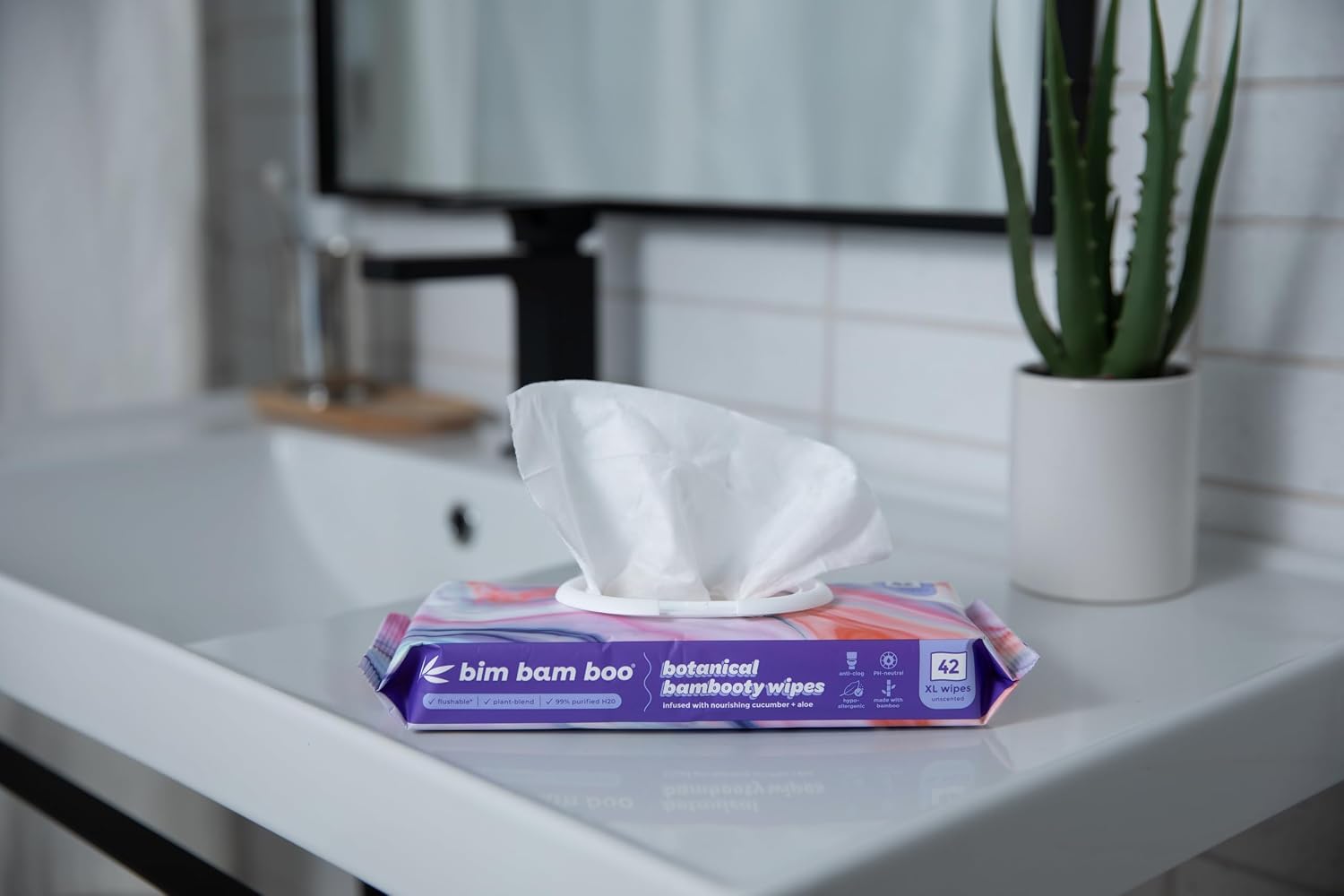 Bim Bam Boo, Flushable Wipes 42 Count