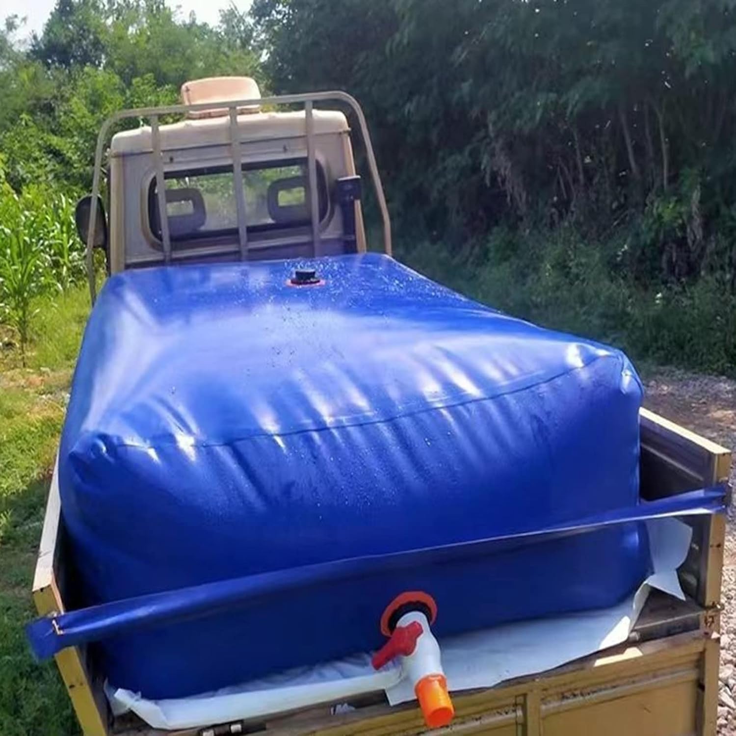Bolsa de Almacenamiento de Agua, de Material de Resina fácil de rasgar, Plegable, para riego agrícola de Emergencia en Caso de sequía (7000 litros/3,5 * 2 * 1 Metro).