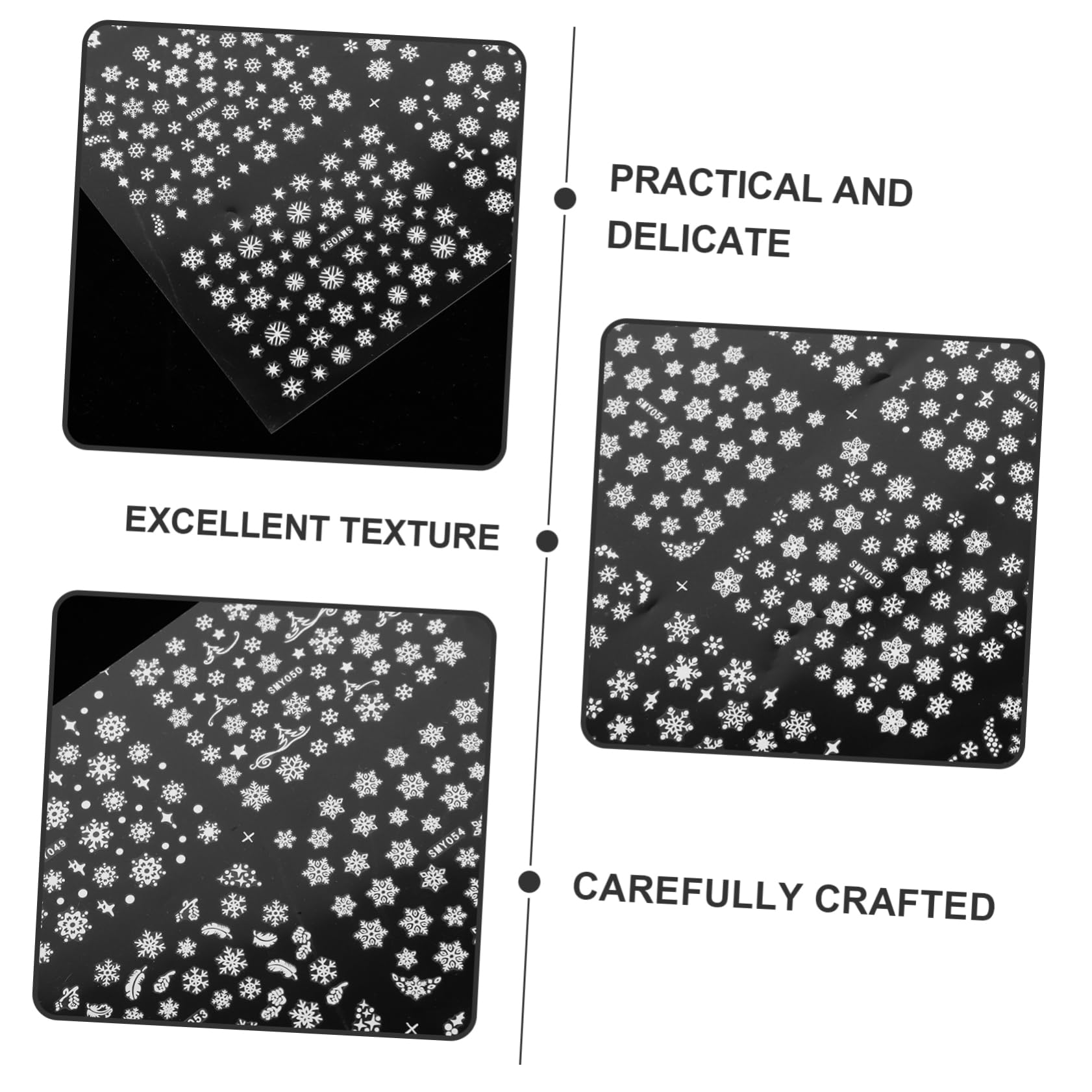Adesivi Unghie 3d Fiocchi Gelati Natalizi 12 Fogli Resina | Nail Art, Effetto Decorativo a Rilievo, Tema Christmas, Set Smy049-060