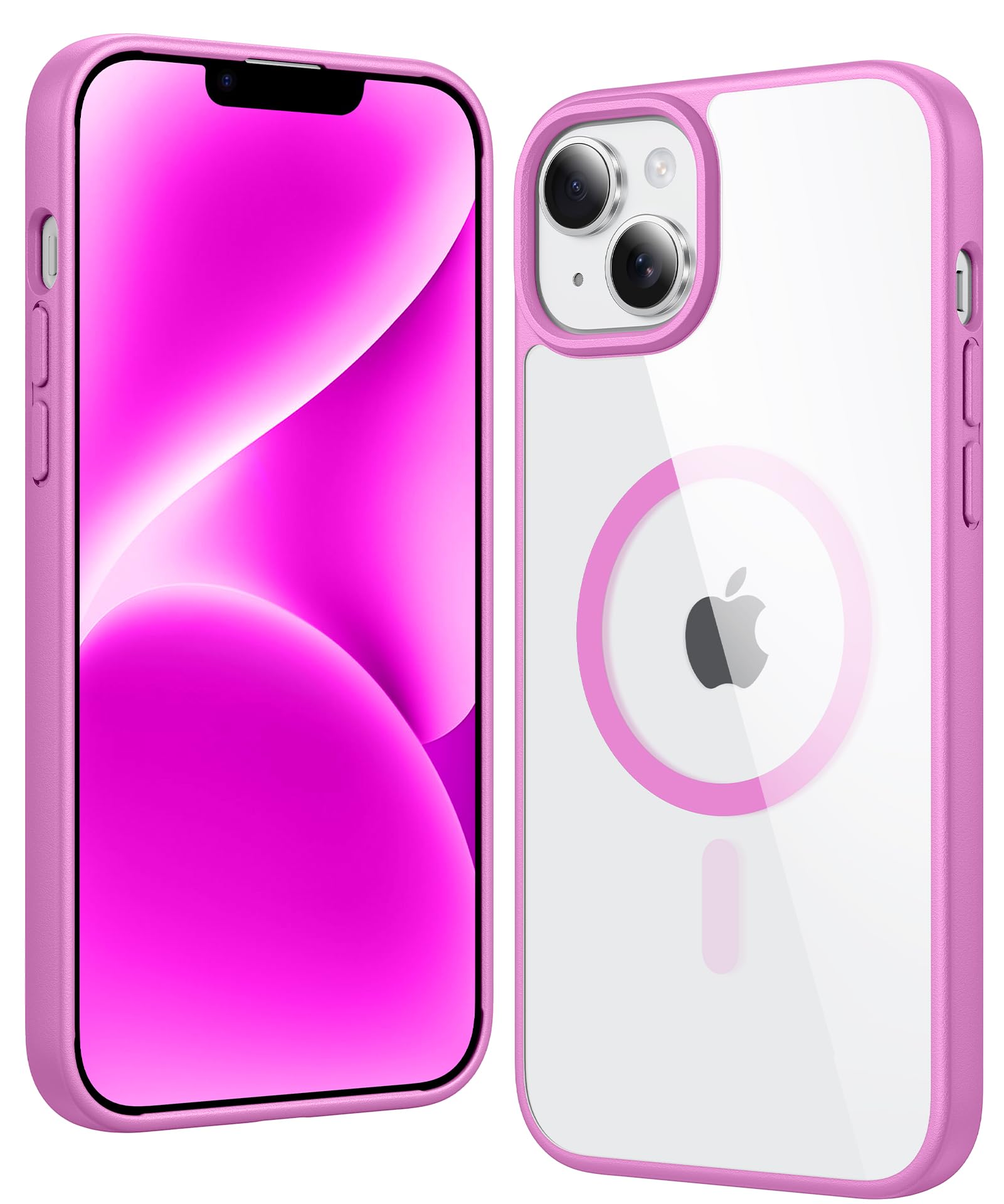 FNTCASE for iPhone 14 Plus Case Compatible with Magsafe Clear Phonecase | Anti Yellowing, Military Grade Drop Protection, Slim Magnetic Phone Cases, Shockproof Bumper, Transparent Cell Cover