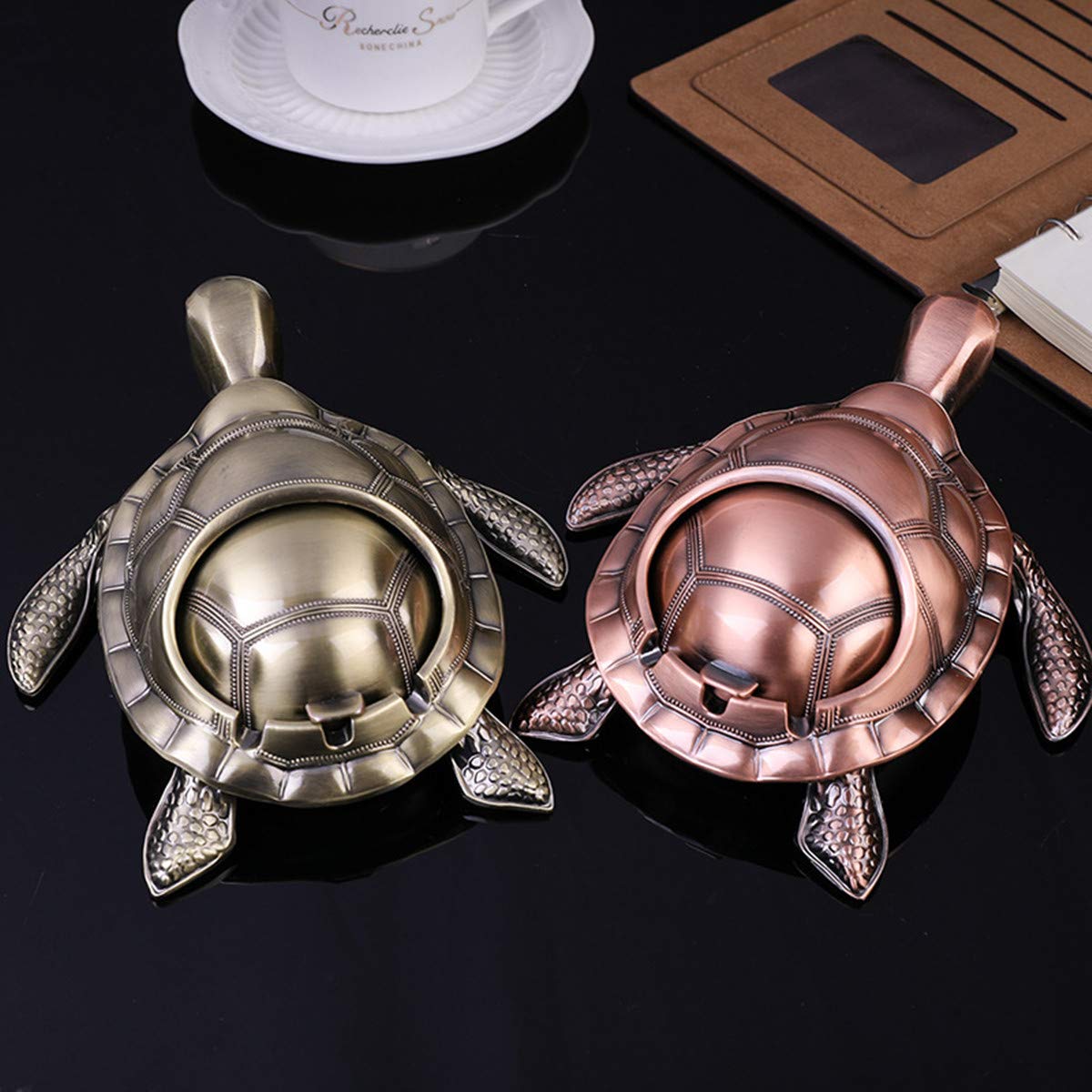 レトロ　鉄器　亀　灰皿？ Amazon.co.jp: RUITASA カメ灰皿 装飾シガレットアッシュトレイ