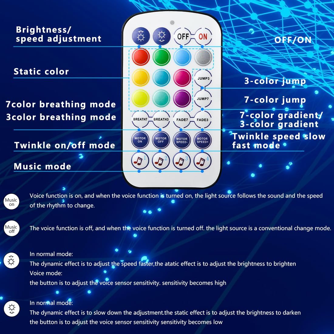 AZIMOM Mini 6W Twinkle 600pcs Fiber Optic Starlight Headliner Kit for Car Home 0.03in 9.8ft End Glow Fiber Strands Sound-Activated APP& Remote Control Starlight Engine