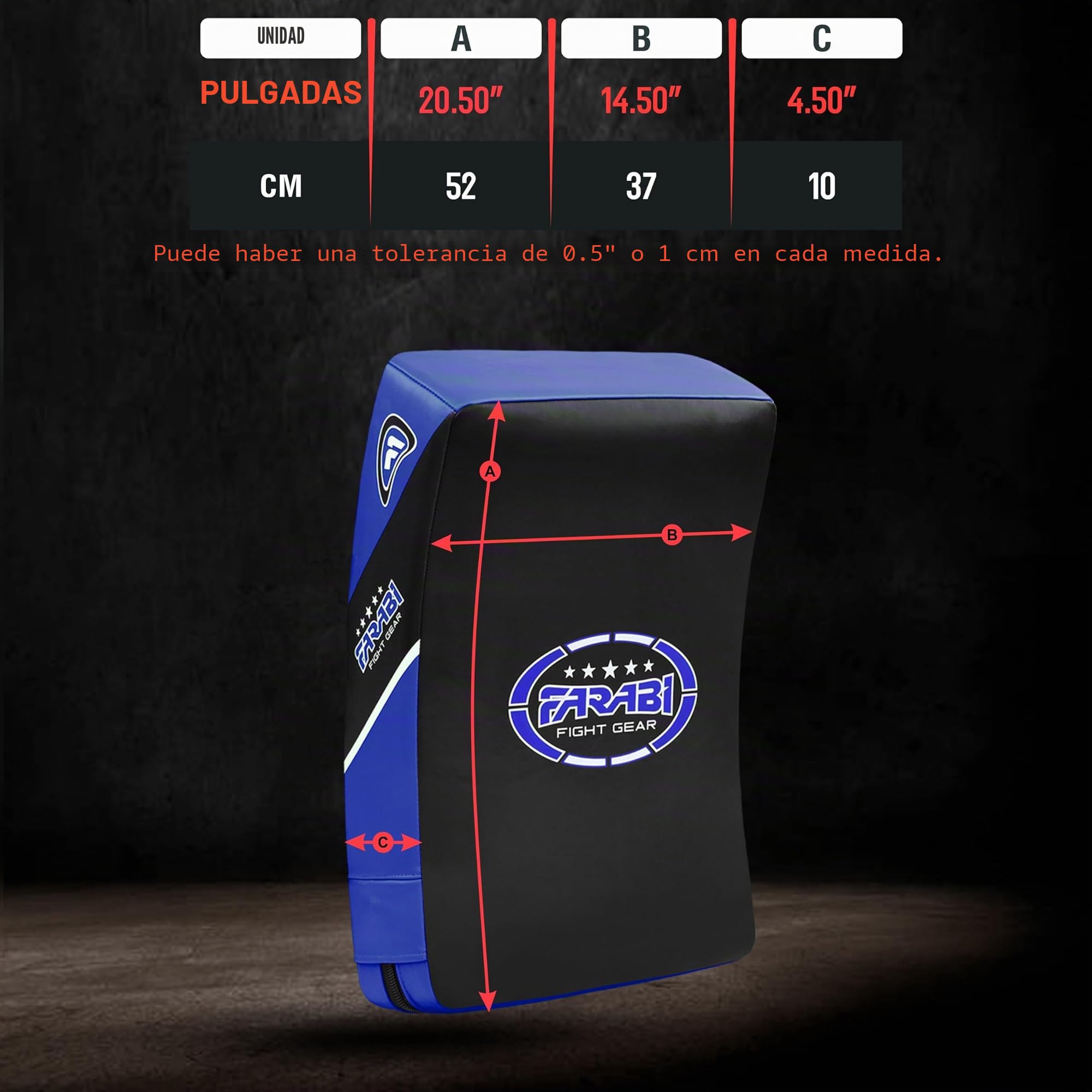 Farabi Sports Escudo pao MMA paos Muay Thai Artes Marciales Hook & Jab Boxeo Patadas Training Target paos Patadas Strike Kick Pad x 1 Unidad