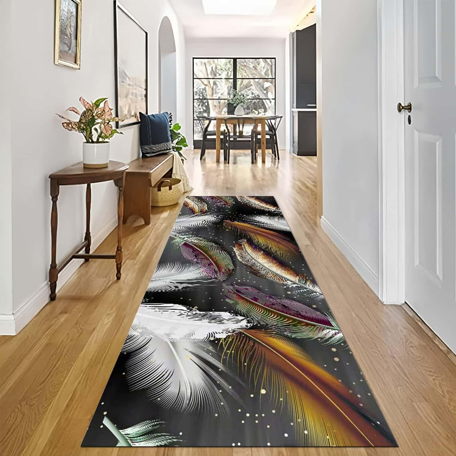 Tapis de couloir multicolore et moquette étroite antidérapante pour grande entrée