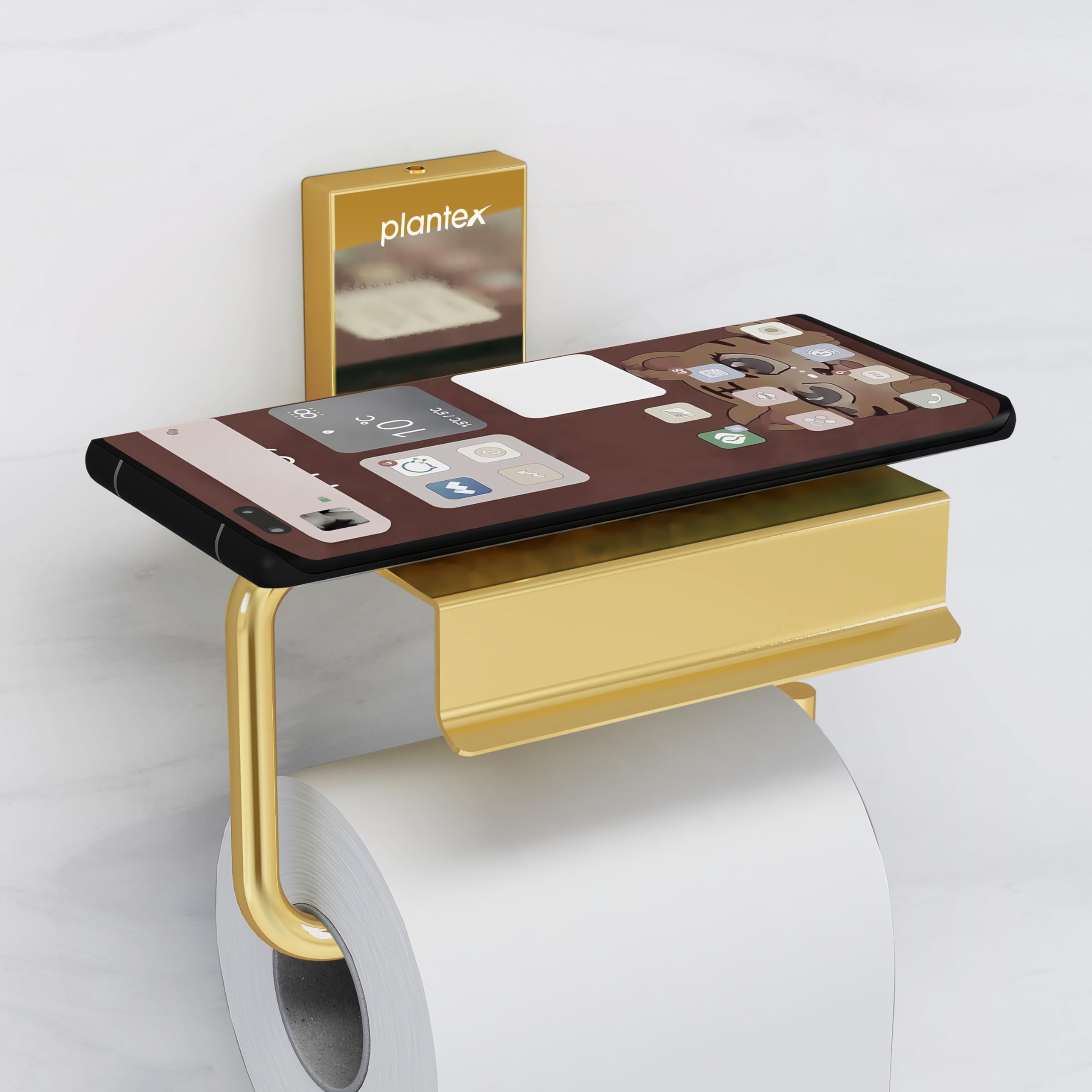 Plantex 304 Grade Stainless Steel Tissue Paper Roll Holder/Toilet Tissue Holder with Mobile Stand/Bathroom Accessories (Crystal, PVD Gold) (B0CWNTPQ9H) Amazon Price History, Amazon Price Tracker