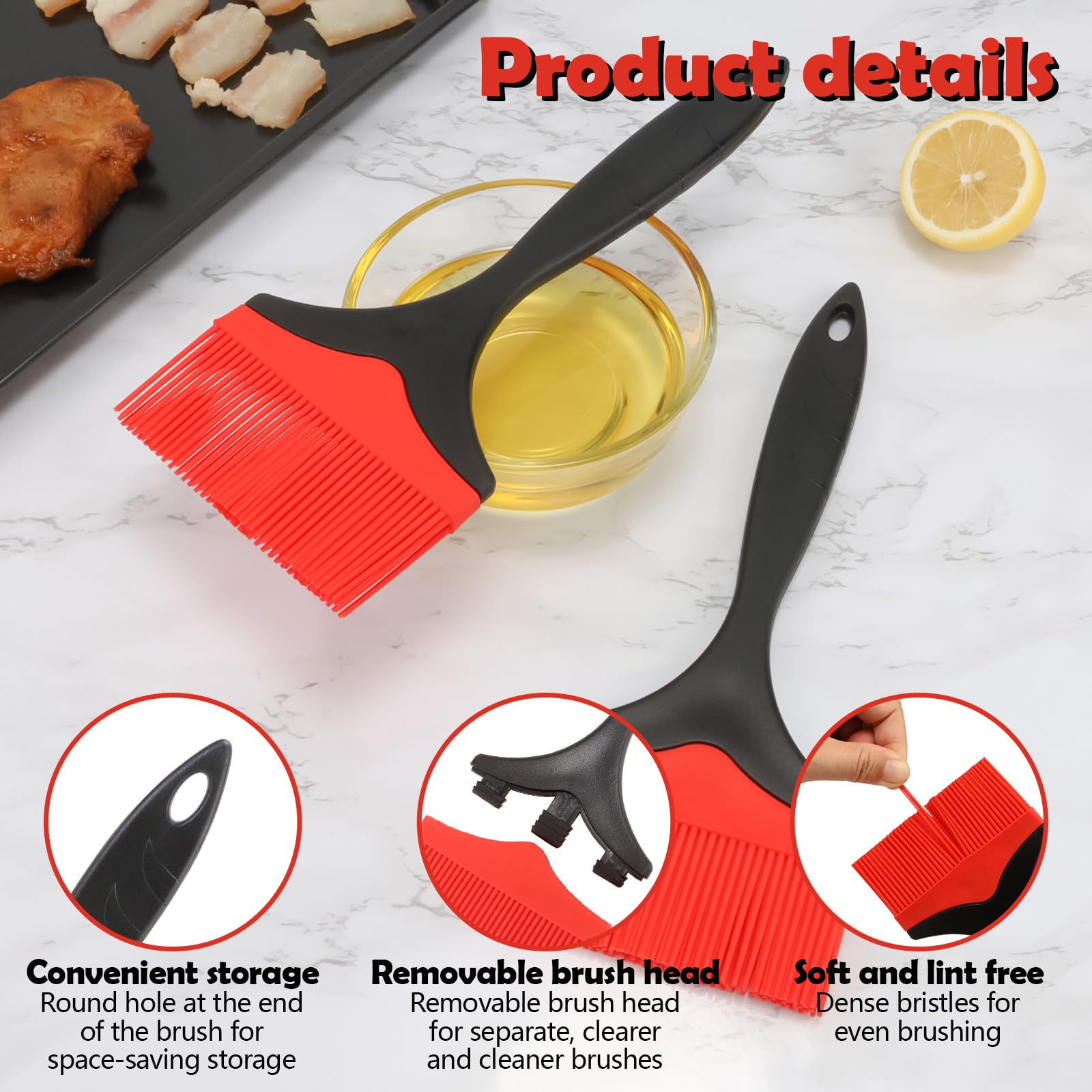 Pennelli Da Cucina In Silicone Extra Large | 3 Pezzi Per Grigliate E Forno - Foto 9