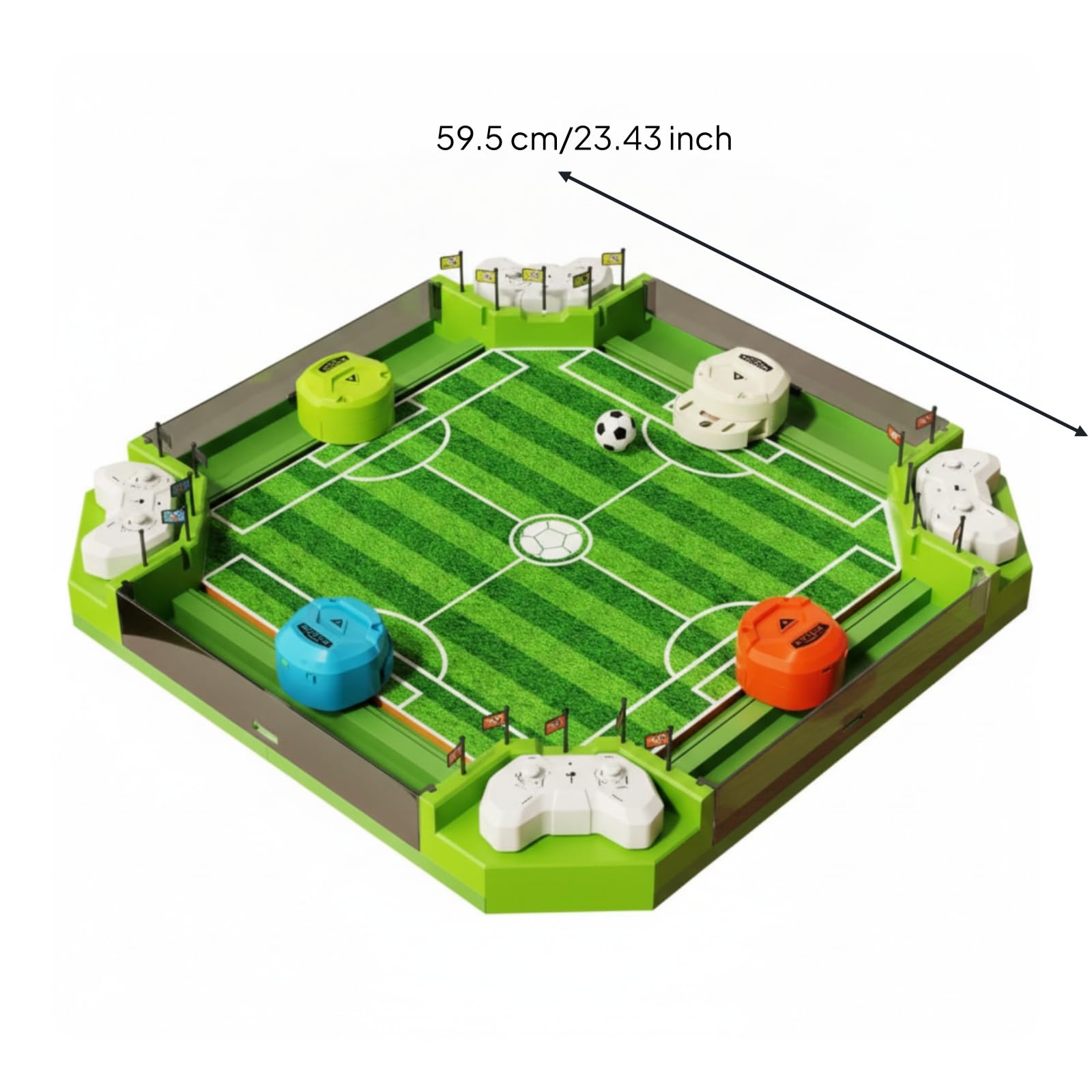 Gioco di Calcio Elettrico da Tavolo con Campo Rettangolare Stampato Pallina E Leve di Controllo Plastica Partite Veloci Adatto per Bambini Amici Intrattenimento Indoor