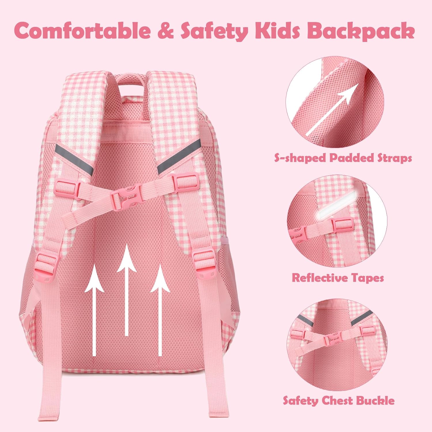 Kimwadalh School Backpack for Girls, Backpack with Lunch Box Pencil Case for Preschool Elementary High School Girls Boys