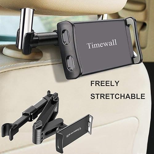 Miniatura 4 de Timewall Soporte universal para reposacabezas de automóvil, asiento trasero, soporte universal para teléfono celular, ángulo giratorio de 360,
