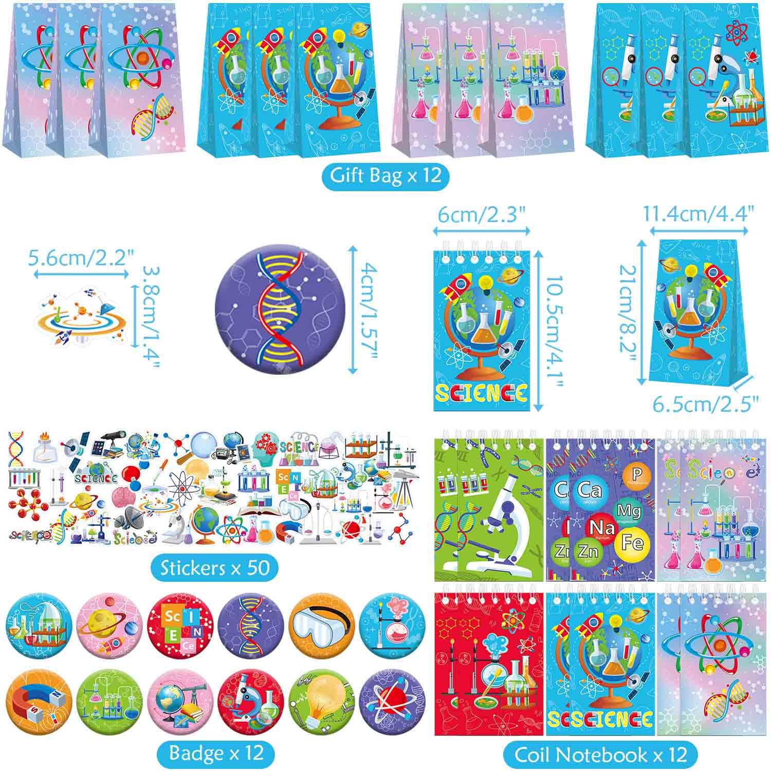 Ywediim Science Party Favors, Including Gift Bags , Stickers Badge Slap Bracelets Silicone Wristbands DIY Stickers - Image 2
